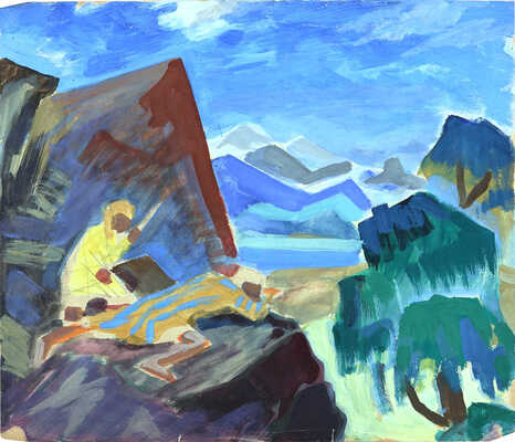 Кусков Пётр Аполлонович. Басмачи (на оборотной стороне эскиз плаката «Наркомпрос»)